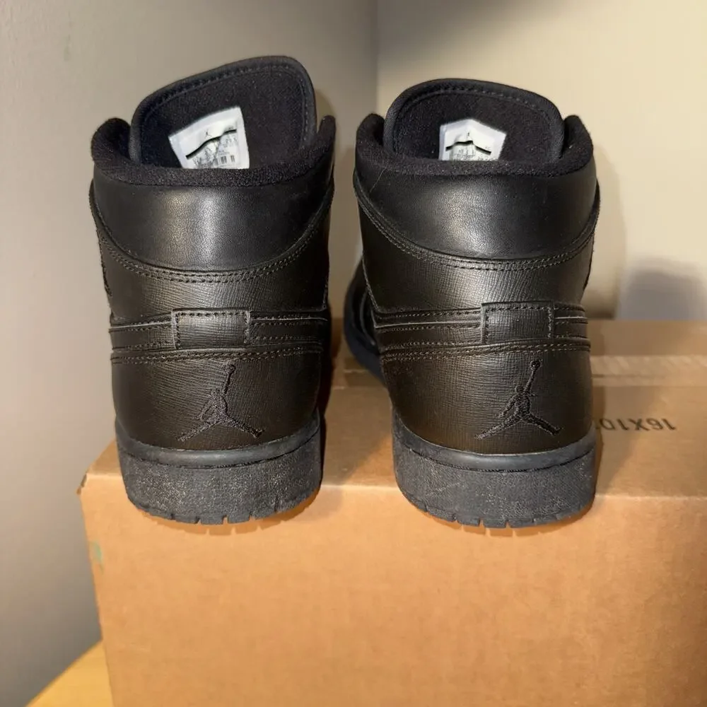 Size 11.5 Air Jordan 1 Mid Triple Black No Box